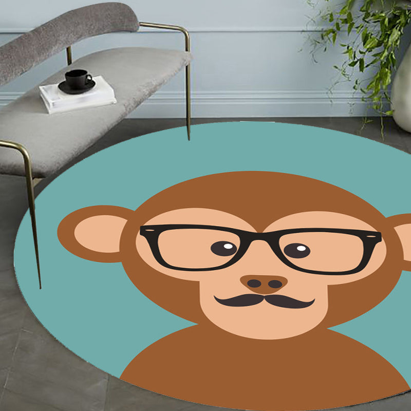 BowLift | Unusual cartoon animal pattern rug ginger and orange and children's rug polyester washable pet friendly non-slip rug for the children's room