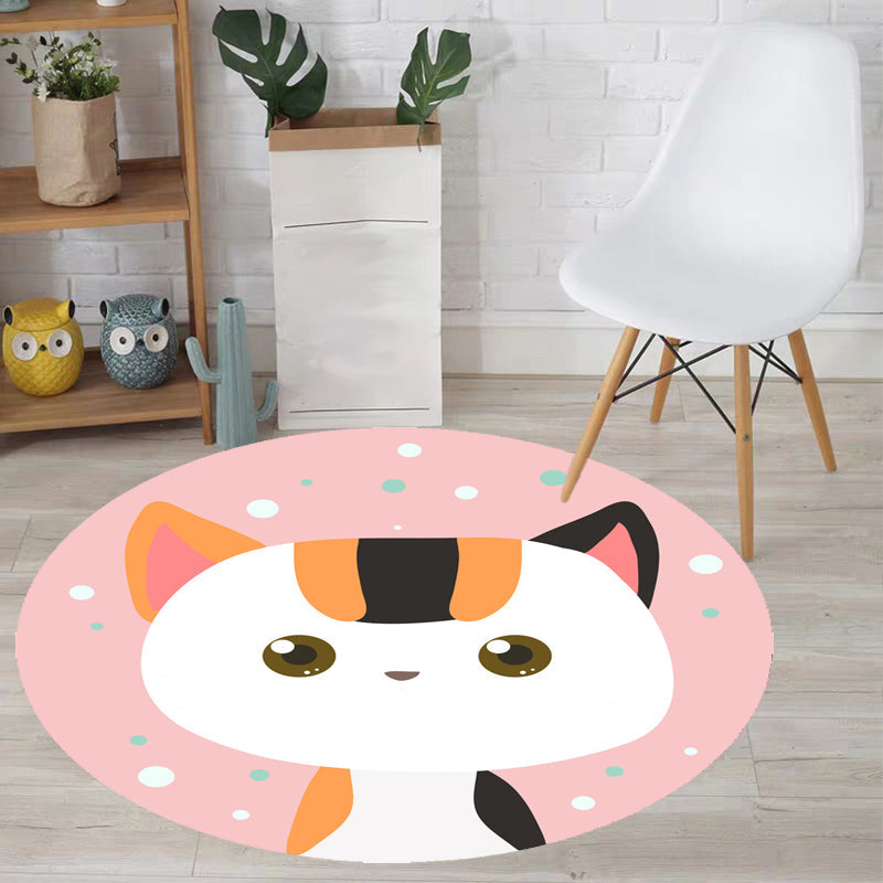 BowLift | pink and blue children's rug polyester cartoon animals pattern rug pet friendly washable non-slip back rug for decoration