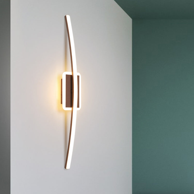 BowLift | Curvilinear Aluminum Wall Lamp Simplicity Gold/Coffee LED Wall Light Lighting for Dining Room