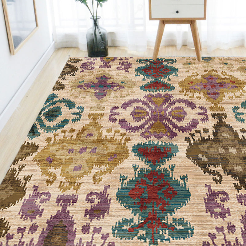 BowLift | Vintage Tribal Pattern Rug Multicolored Rug Polyester Machine washable Pet-friendly Non-slip Rug for the Living Room