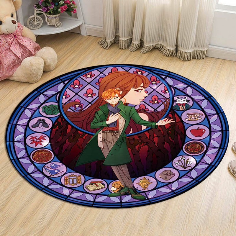 BowLift | Unique Cartoon Character Pattern Rug Multicolor Kids Rug Polyester Animal Friendly Washable Area Rug for Kids Room