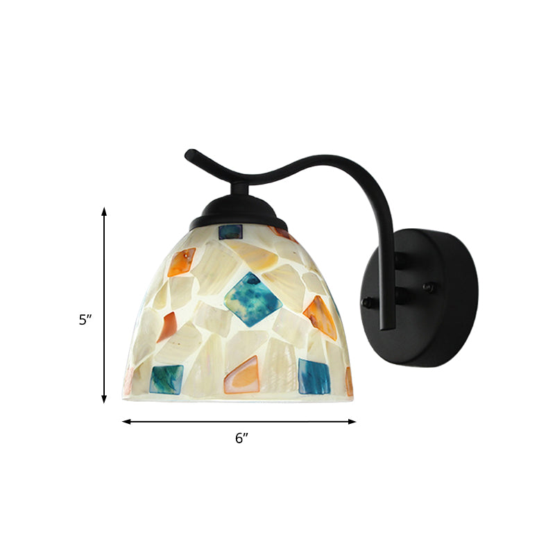 BowLift | White Shell Wall Light Tiffany 1 Head Multicolor Glass Wall Lamp