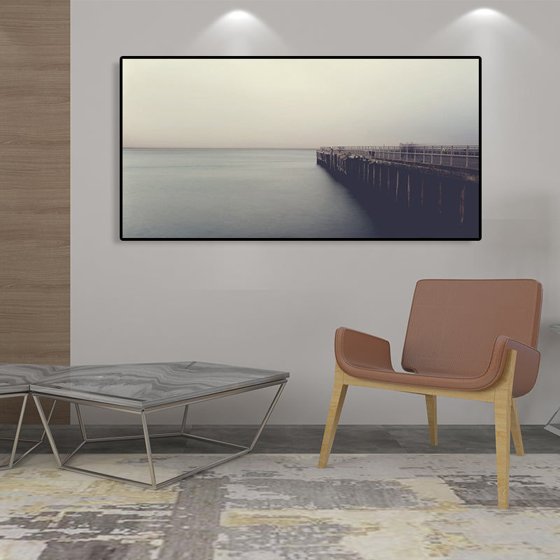 BowLift | Light Color Sea View Painting Texture Wall Decoration Print for Guest Accommodations, Multiple Sizes