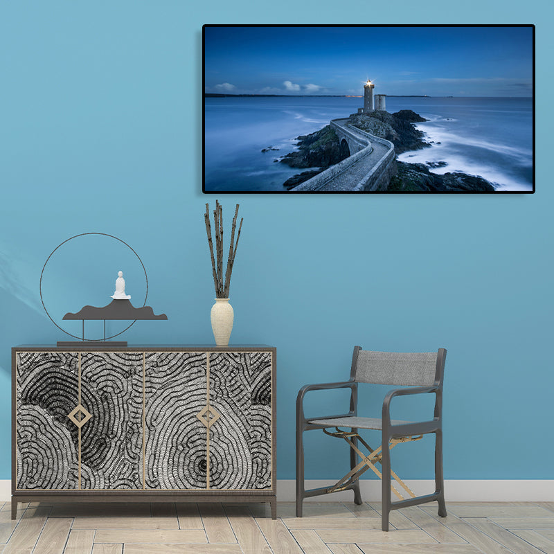 BowLift | Light Color Sea View Painting Texture Wall Decoration Print for Guest Accommodations, Multiple Sizes