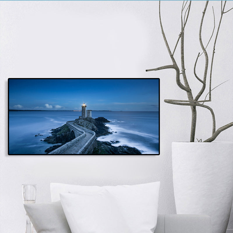 BowLift | Light Color Sea View Painting Texture Wall Decoration Print for Guest Accommodations, Multiple Sizes