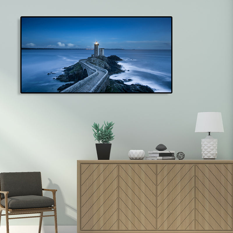 BowLift | Light Color Sea View Painting Texture Wall Decoration Print for Guest Accommodations, Multiple Sizes
