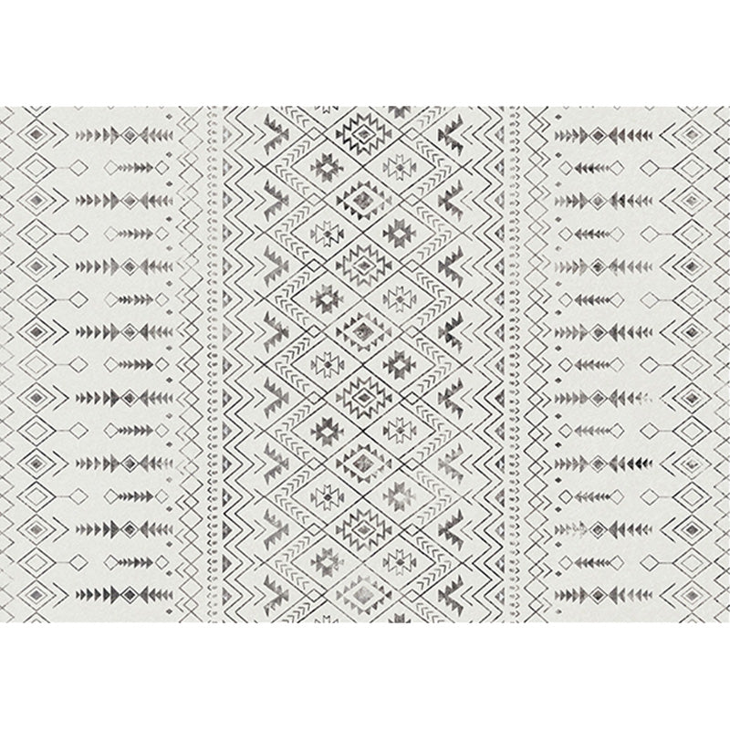 BowLift | White and black bohemian carpet Polyester striped pattern carpet pet-friendly washable non-slip backing carpet for decoration