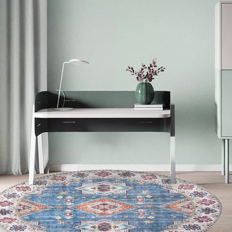 BowLift | Unique Tribal Diamond Pattern Rug Multicolored Moroccan Rug Polyester Pet-Friendly Non-Slip Back Washing Machine Safe Rug for the Living Room
