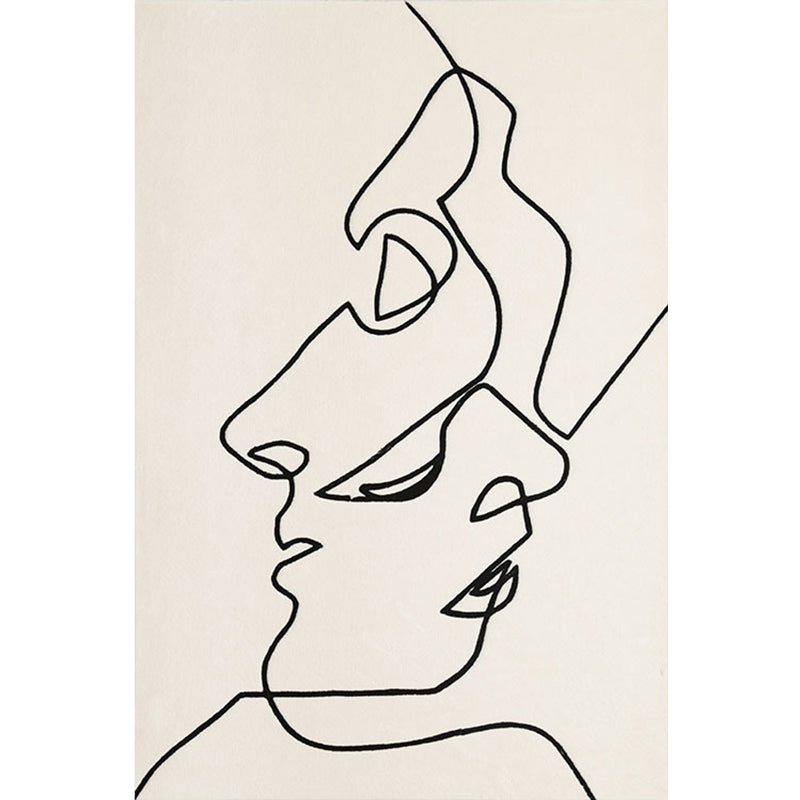 BowLift | Creative Scandinavian Area Rug Beige Abstract Rug Pet-Friendly Non-Slip Washable Carpet for Decoration