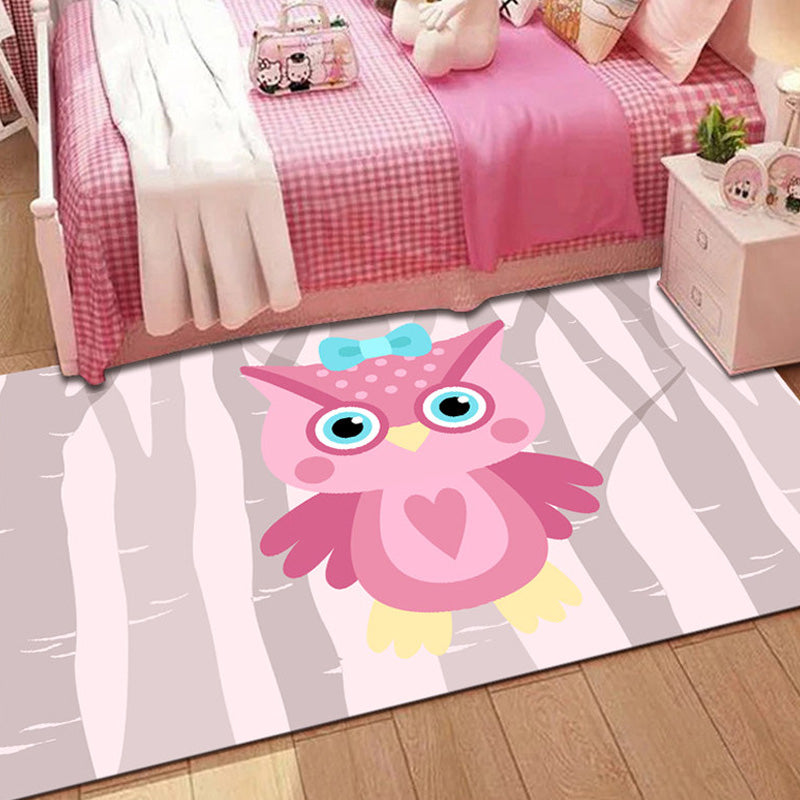 BowLift | Stylish Multicolor Children's Mat Polyester Animal and Stripe Pattern Mat Washable Pet Friendly Nonslip Carpet for Children's Room