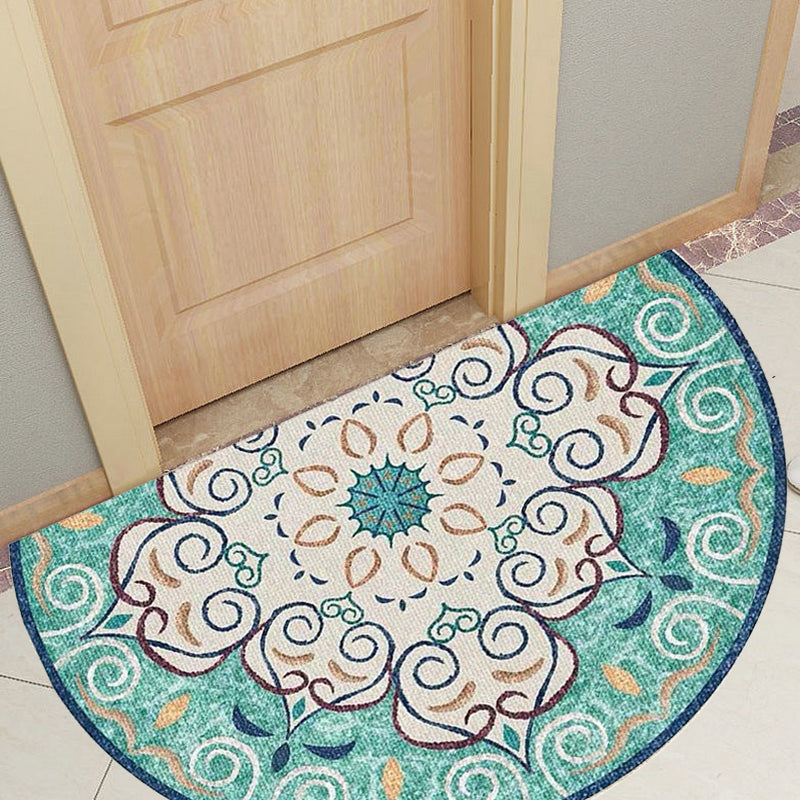 BowLift | Bohemian Floral Pattern Rug Multicolor Polyester Rug Machine Washable Non-Slip Back Rug for Living Room