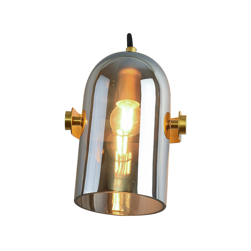 BowLift | Swivel Shade Cloche Nightstand Wall Light Ideas Amber/Smoked Glass 1 Bulb Vintage Wall Mounted Light