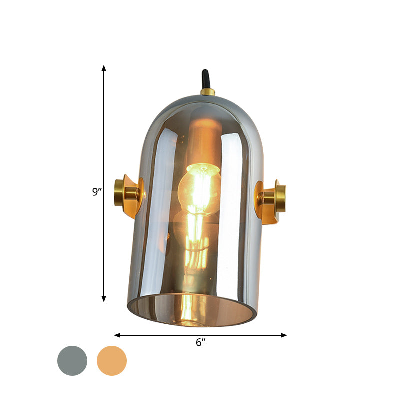 BowLift | Swivel Shade Cloche Nightstand Wall Light Ideas Amber/Smoked Glass 1 Bulb Vintage Wall Mounted Light