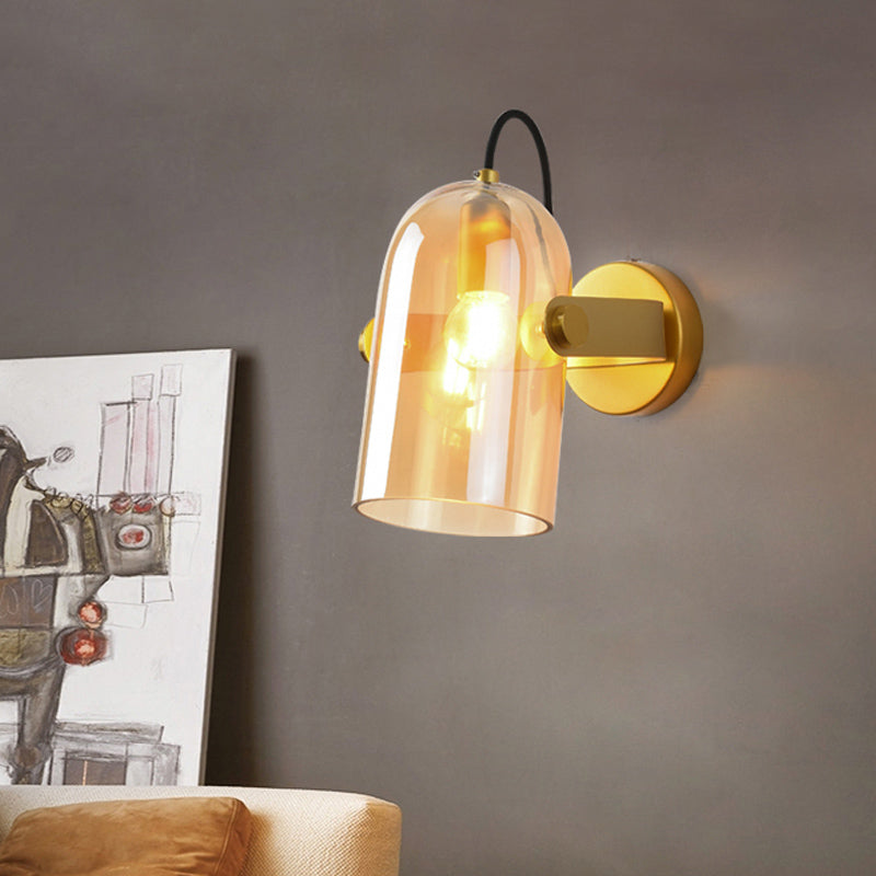 BowLift | Swivel Shade Cloche Nightstand Wall Light Ideas Amber/Smoked Glass 1 Bulb Vintage Wall Mounted Light