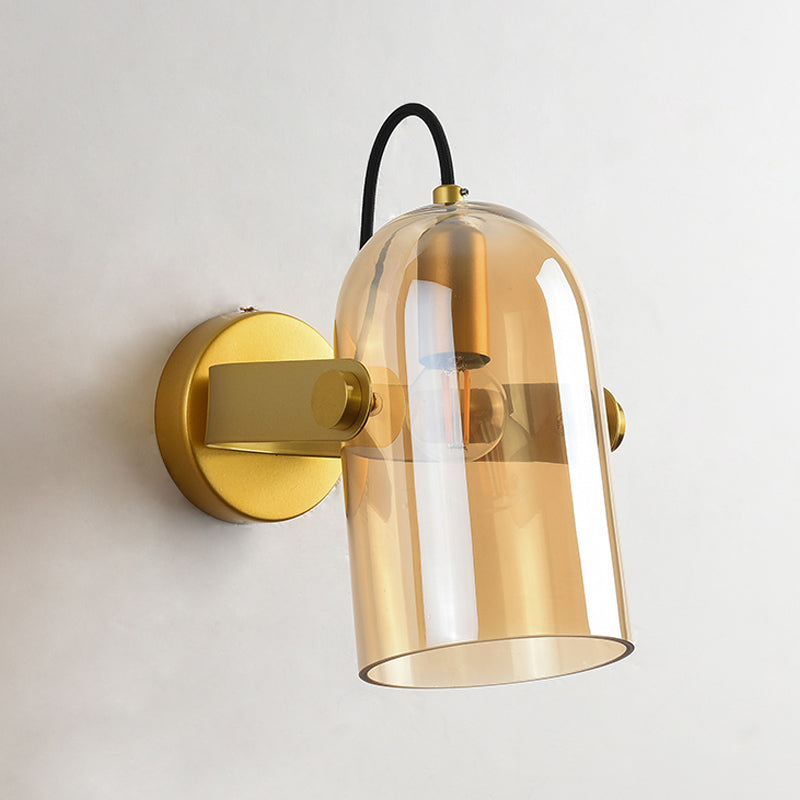 BowLift | Swivel Shade Cloche Nightstand Wall Light Ideas Amber/Smoked Glass 1 Bulb Vintage Wall Mounted Light