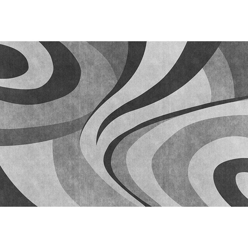 BowLift | Stylish Modernism Carpet Gray and Red Swirl Striped Pattern Carpet Animal-Friendly Non-Slip Washable Area Carpet for Decoration