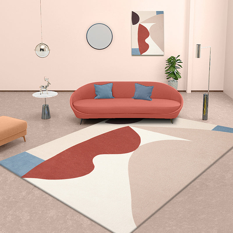 BowLift | Unique Multicolor Modernist Carpet Polyester Color Block Carpet Washable Pet Friendly Non-Slip Rug for Living Room