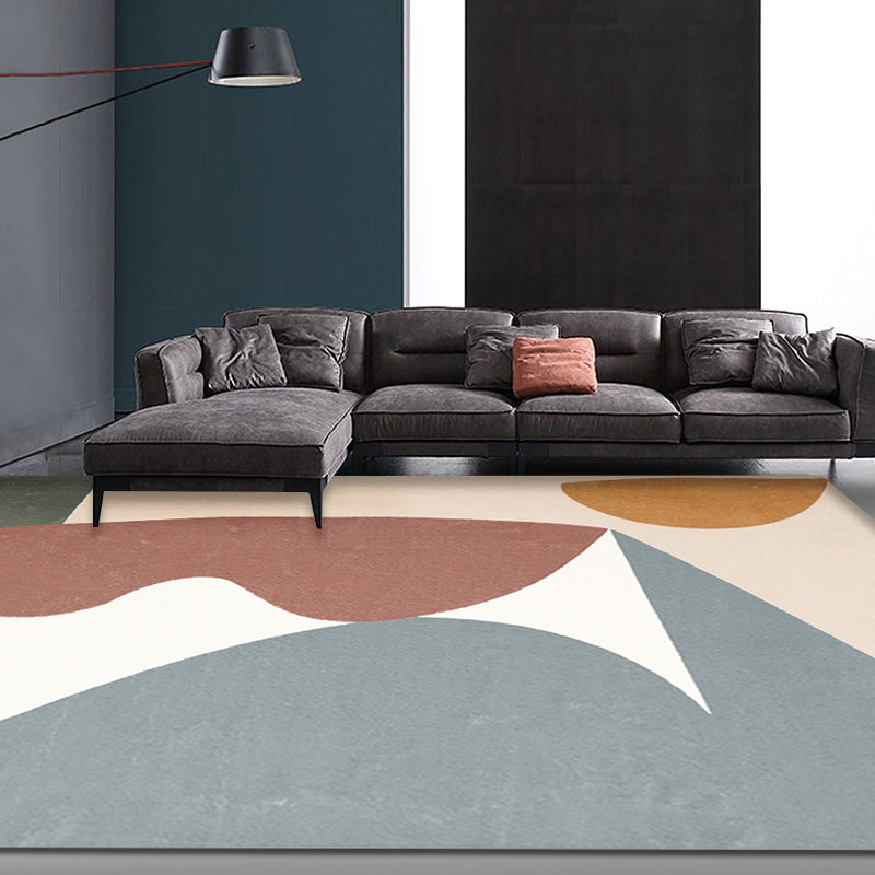 BowLift | Unique Multicolor Modernist Carpet Polyester Color Block Carpet Washable Pet Friendly Non-Slip Rug for Living Room