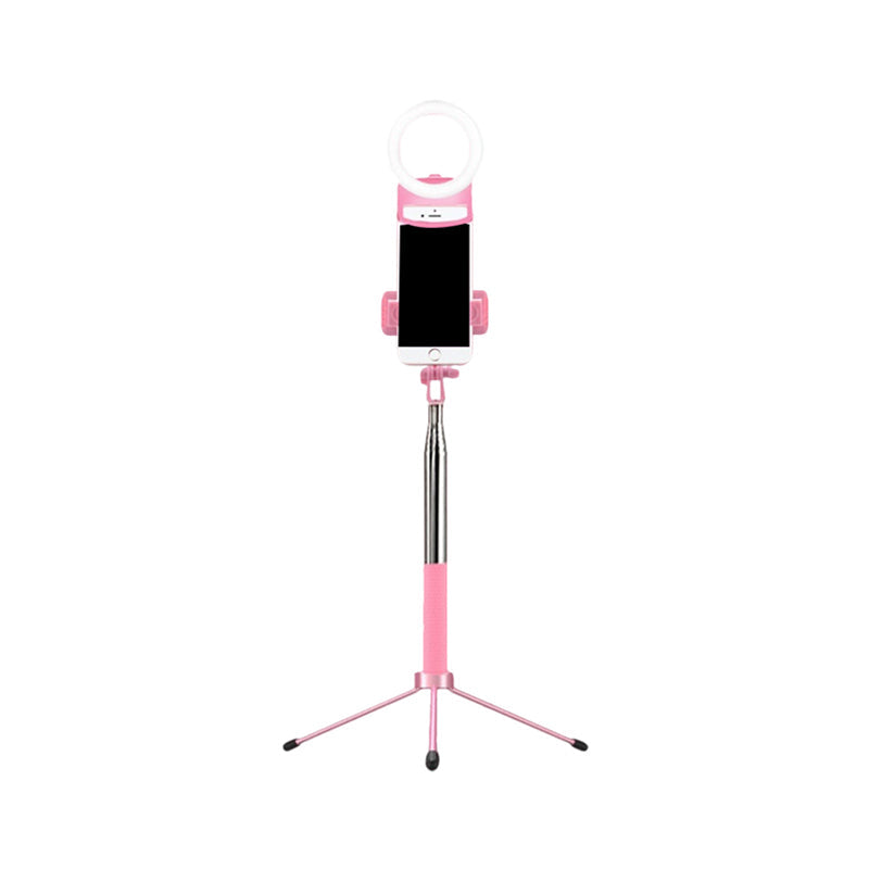BowLift | Ring Makeup Lamp Contemporary Metal Phone Holder LED Fill Light in Pink