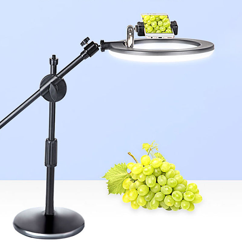 BowLift | Round Shaped Iron Vanity Lighting Minimalist Black Finish LED Fill Light with Phone Holder Design