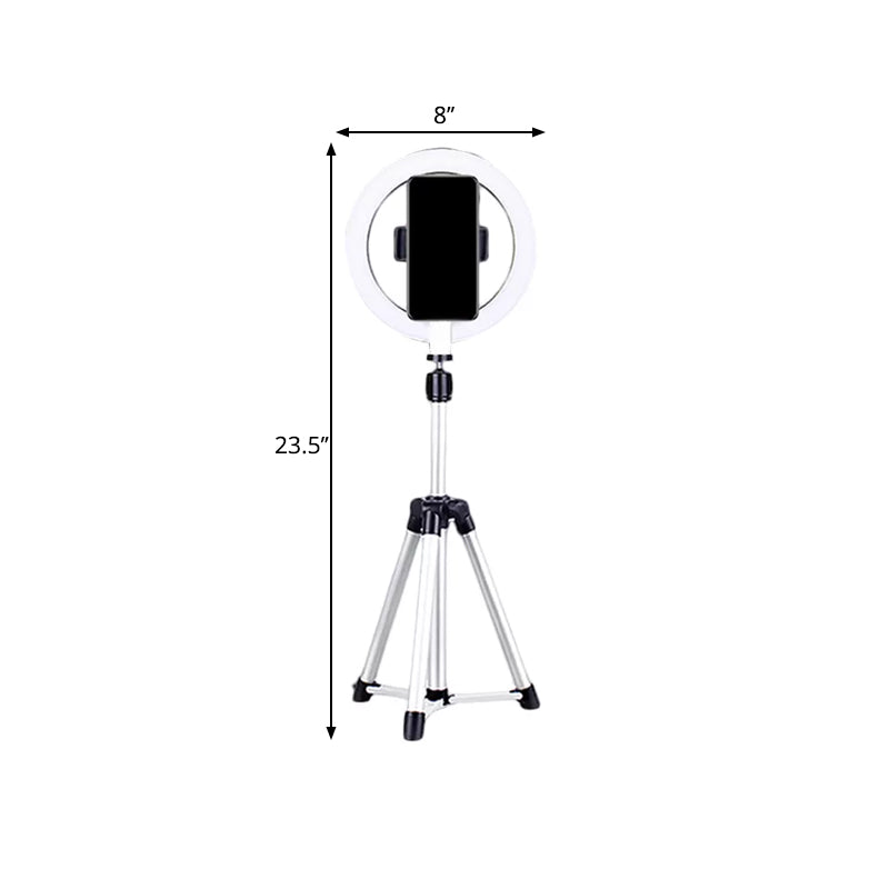 BowLift | Black Finish Round Fill Lamp Simplicity LED Metallic Vanity Lighting Ideas for Phone Holder