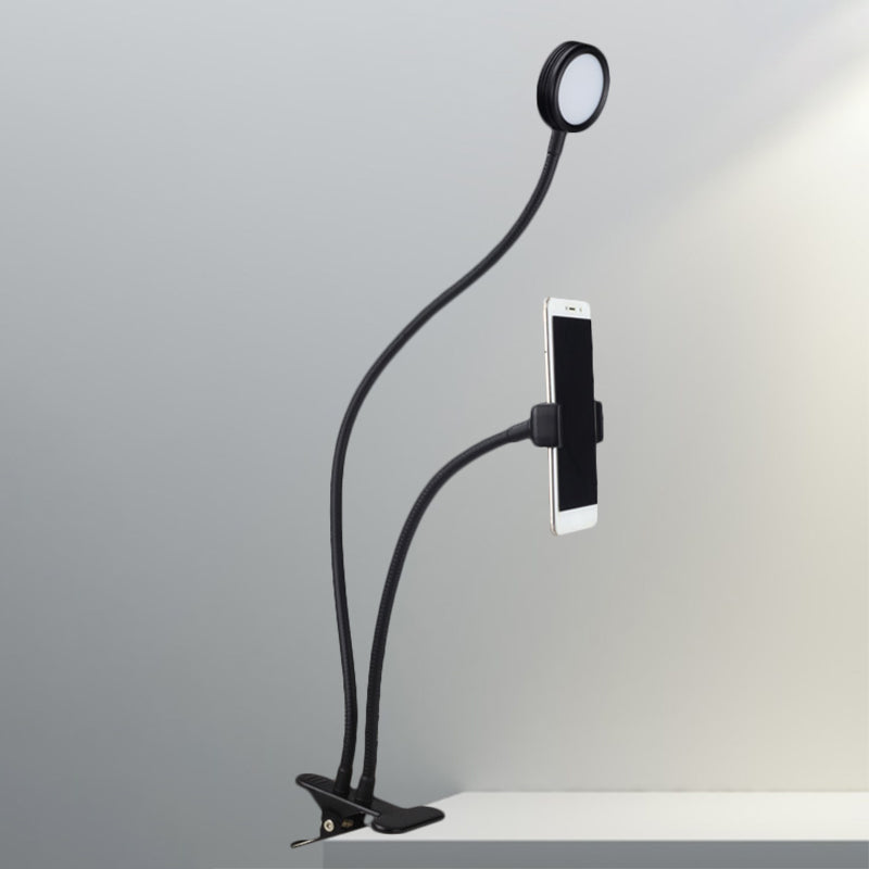 BowLift | Round Fill Flush Lamp Contemporary Metal Black/White LED Flexible Sink Lighting with Clip Base