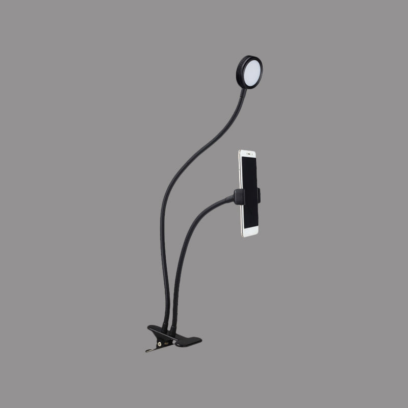 BowLift | Round Fill Flush Lamp Contemporary Metal Black/White LED Flexible Sink Lighting with Clip Base