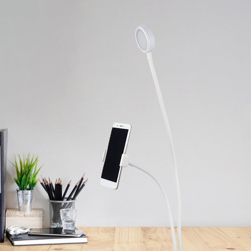 BowLift | Round Fill Flush Lamp Contemporary Metal Black/White LED Flexible Sink Lighting with Clip Base