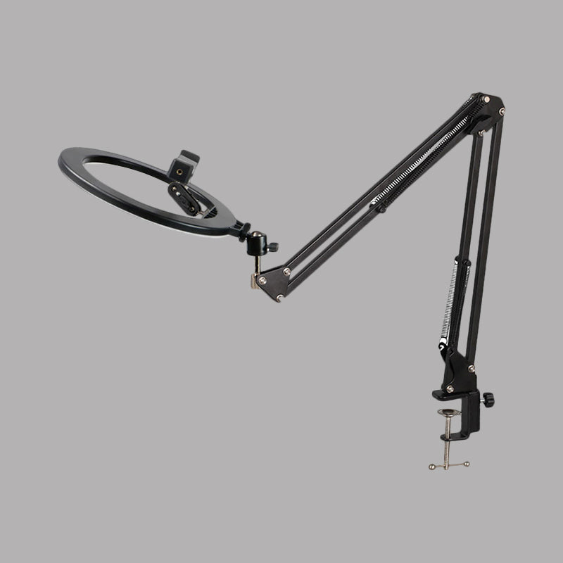 BowLift | Swivel Arm Metal USB Mirror Lighting Modern Style Black Portable LED Fill Light with Circular Shade