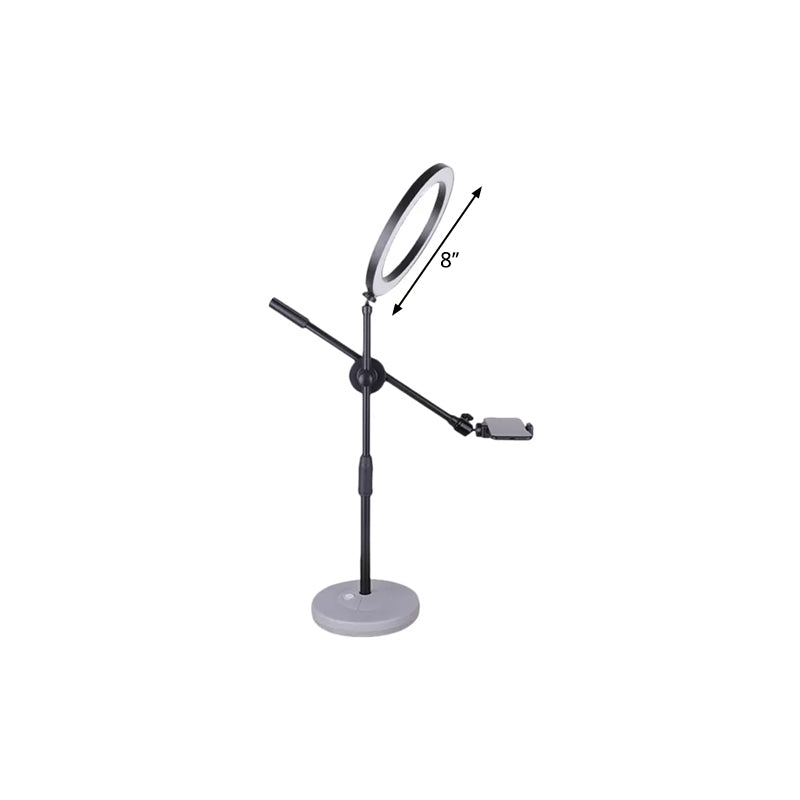 BowLift | Round Metal Vanity Light contemporary adjustable LED black recessed lamp, 8"/10" B