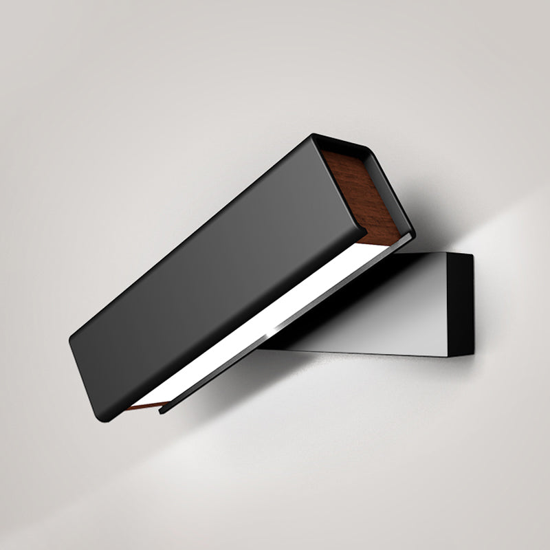 BowLift | Rotatable cubic LED wall light Modern aluminum Black/White wood wall-mounted lighting in warm/white light