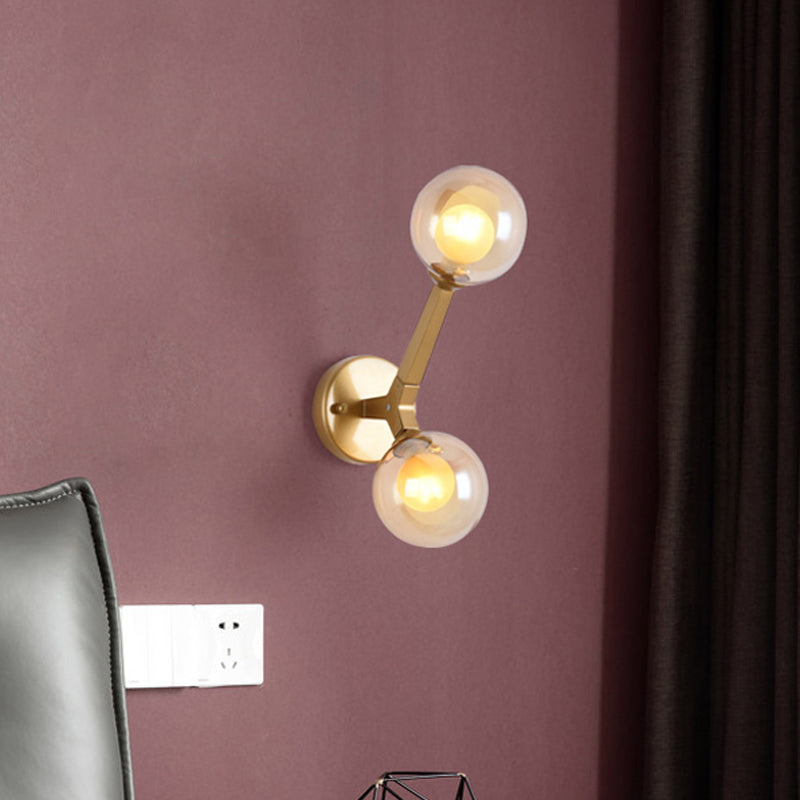 BowLift | Rotatable Tree Fork Wall Lights Ideas Modern Novelty Amber Glass 2 Bulbs Gold Wall Light Accessories