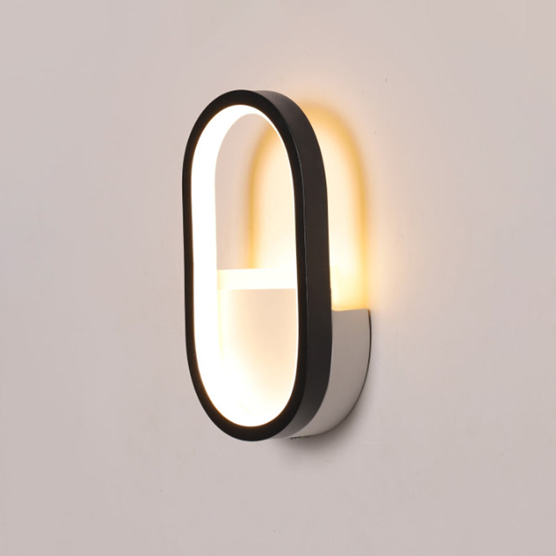 BowLift | Aluminum Ellips Mini Wall Lamp Simplicity White/Black LED Wall Fixture in Warm/White Light