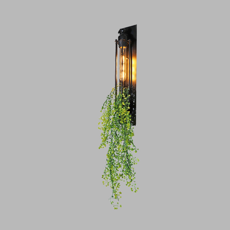 BowLift | Tubular Cage Corridor Wall Lighting Farm Iron 1-Head Yellow and Green/White/Purple and White Wall Lamp with Artificial Flower