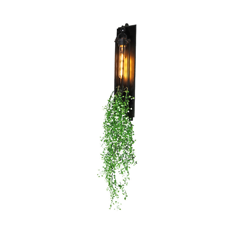 BowLift | Tubular Cage Corridor Wall Lighting Farm Iron 1-Head Yellow and Green/White/Purple and White Wall Lamp with Artificial Flower