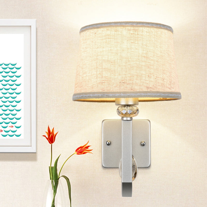BowLift | Round Shadow Wall Mount Lighting Modernism 1 Head Flat Wall Sconce with Nickel Swing Arm and Crystal Accent