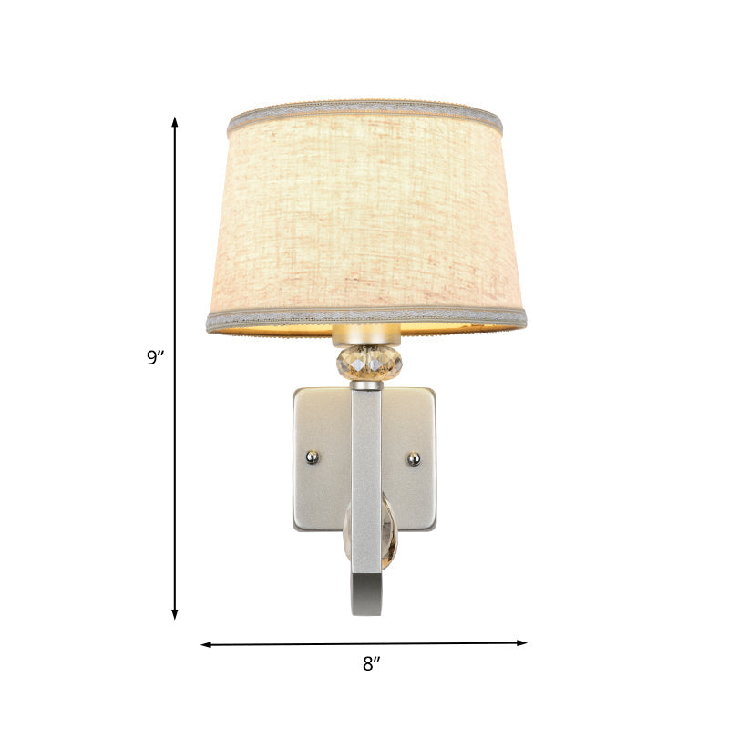 BowLift | Round Shadow Wall Mount Lighting Modernism 1 Head Flat Wall Sconce with Nickel Swing Arm and Crystal Accent