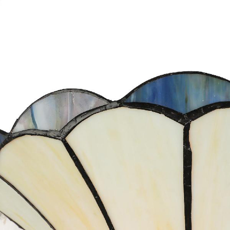 BowLift | Ribbed Wall Sconce Traditional 2 Lights Stained Glass Wall Light with Wide Angle Shade