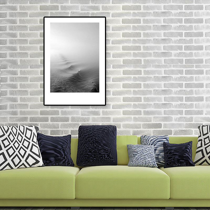 BowLift | Tropical Rocky Bay Seascape Canvas Print Dark Color Texture Wall Art for the Living Room