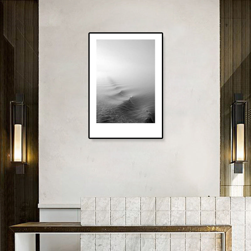 BowLift | Tropical Rocky Bay Seascape Canvas Print Dark Color Texture Wall Art for the Living Room