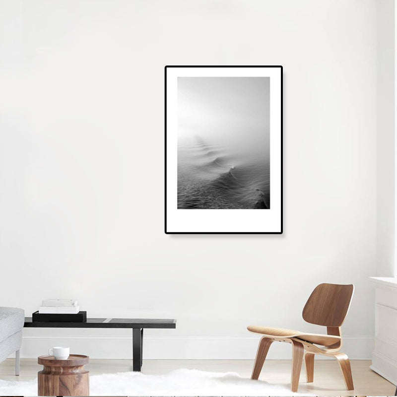 BowLift | Tropical Rocky Bay Seascape Canvas Print Dark Color Texture Wall Art for the Living Room