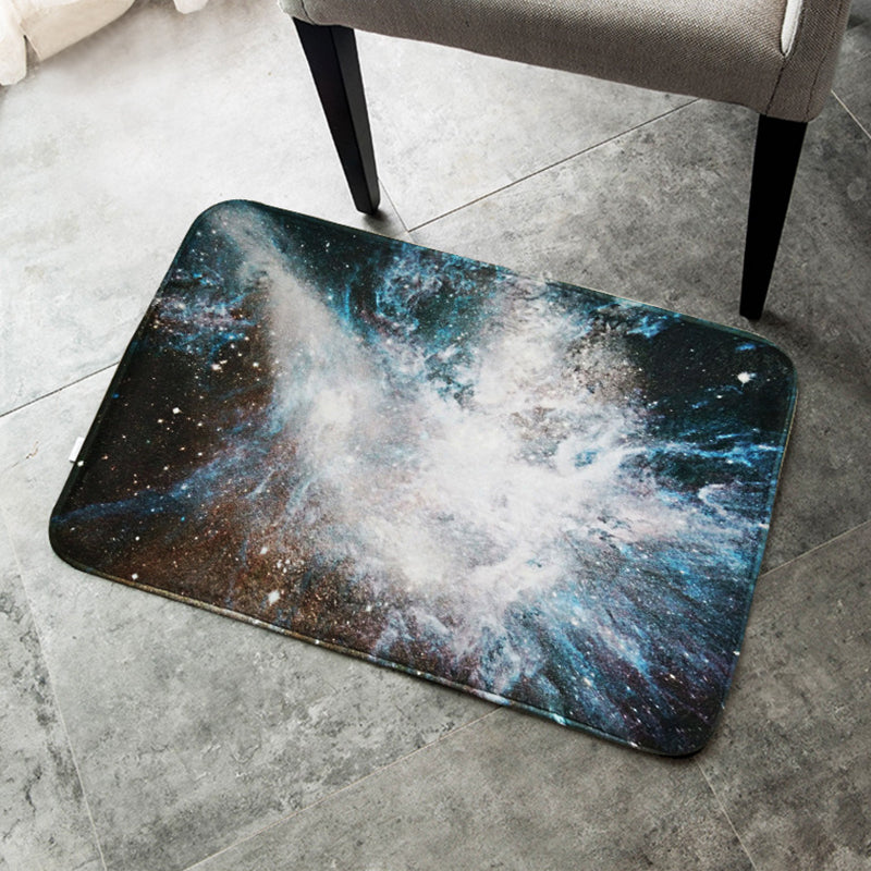 BowLift | Creative Blue Contemporary Carpet Polyester Galaxy Pattern Carpet Washable Pet-Friendly Anti-Slip Rug for Children's Room