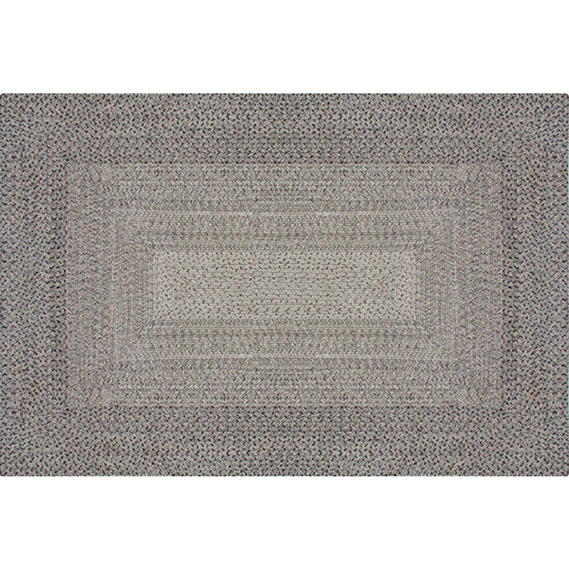 BowLift | Country Geometric Pattern Area Rug Gray and Black Polypropylene Rug Non-Slip Backing Washable Pet-Friendly Carpet for Home