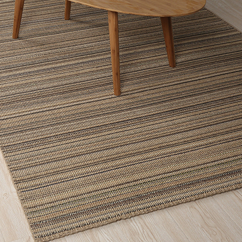 BowLift | Brown Living Room Rug Landscape Striped Pattern Rug Jute Washable Anti-Slip Flooring Pet-Friendly Rug