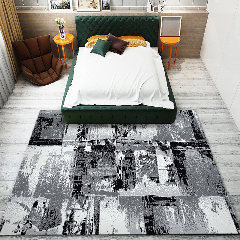 BowLift | Unique Abstract Carpet Multicolor Industrial Carpet Polyester Pet Friendly Washable Non-Slip Area Rug for Living Room
