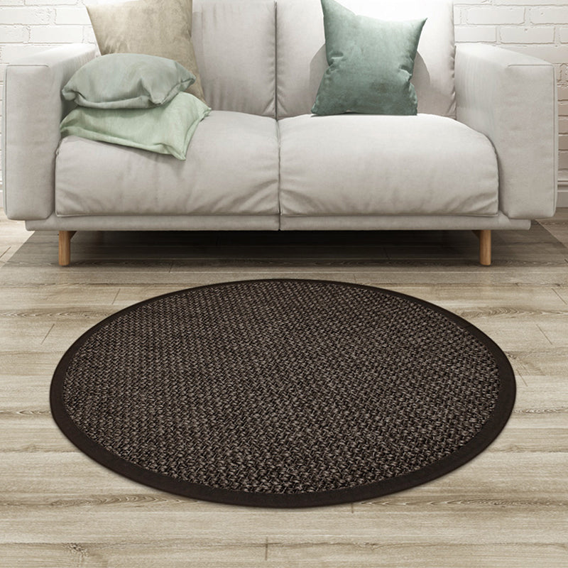 BowLift | Country Solid Color Area Rug Black Jute Rug Non-Slip Pet Friendly Washable Area Rug for Study