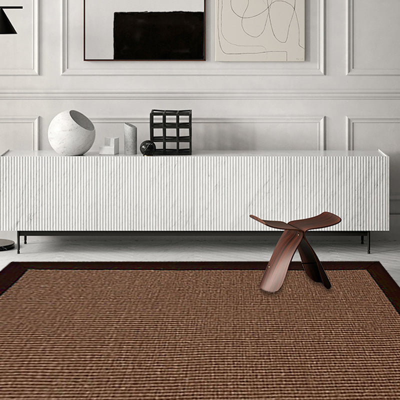 BowLift | Casual Plain Rug Brown Country Rug Jute Pet-Friendly Washable Non-Slip Rug for Decoration