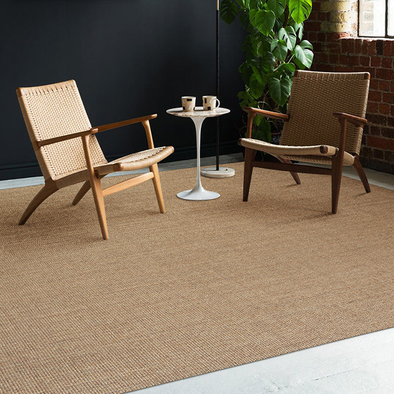 BowLift | Brown Living Room Rug Rustic Solid Color Rug Sisal Washable Non-Slip Back Pet-Friendly Rug