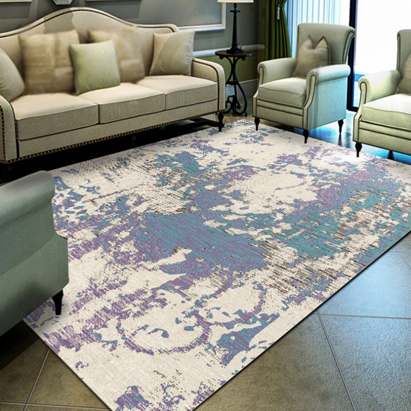 BowLift | Industrial Abstract Floor Rug Multicolor Polyester Rug Non-Slip Pet Friendly Washable Area Rug for Bedroom