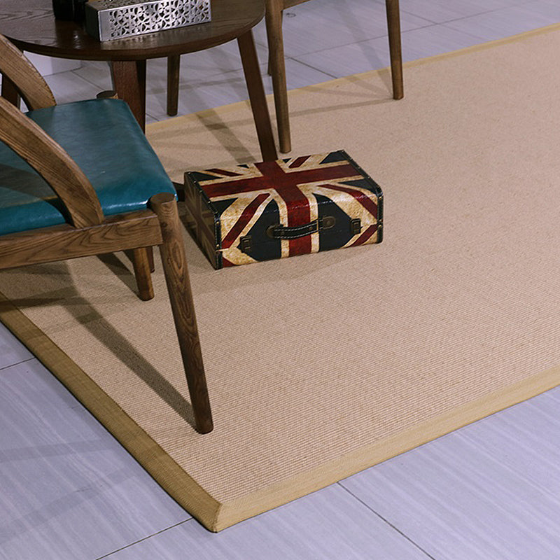 BowLift | Brown Solid Color Rug Sisal Country Rug Pet Friendly Washable Non-Slip Rug for Bedroom